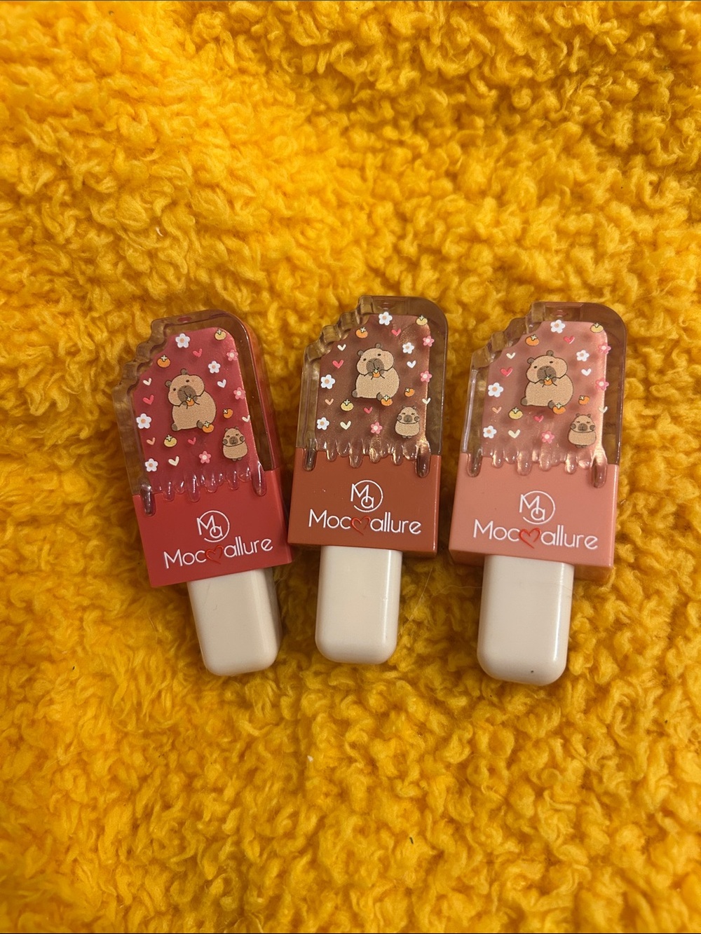 Mocallure Cute Popsicle Lip Tints - Set of 3 (Peachy Pink, Rose, Coral)